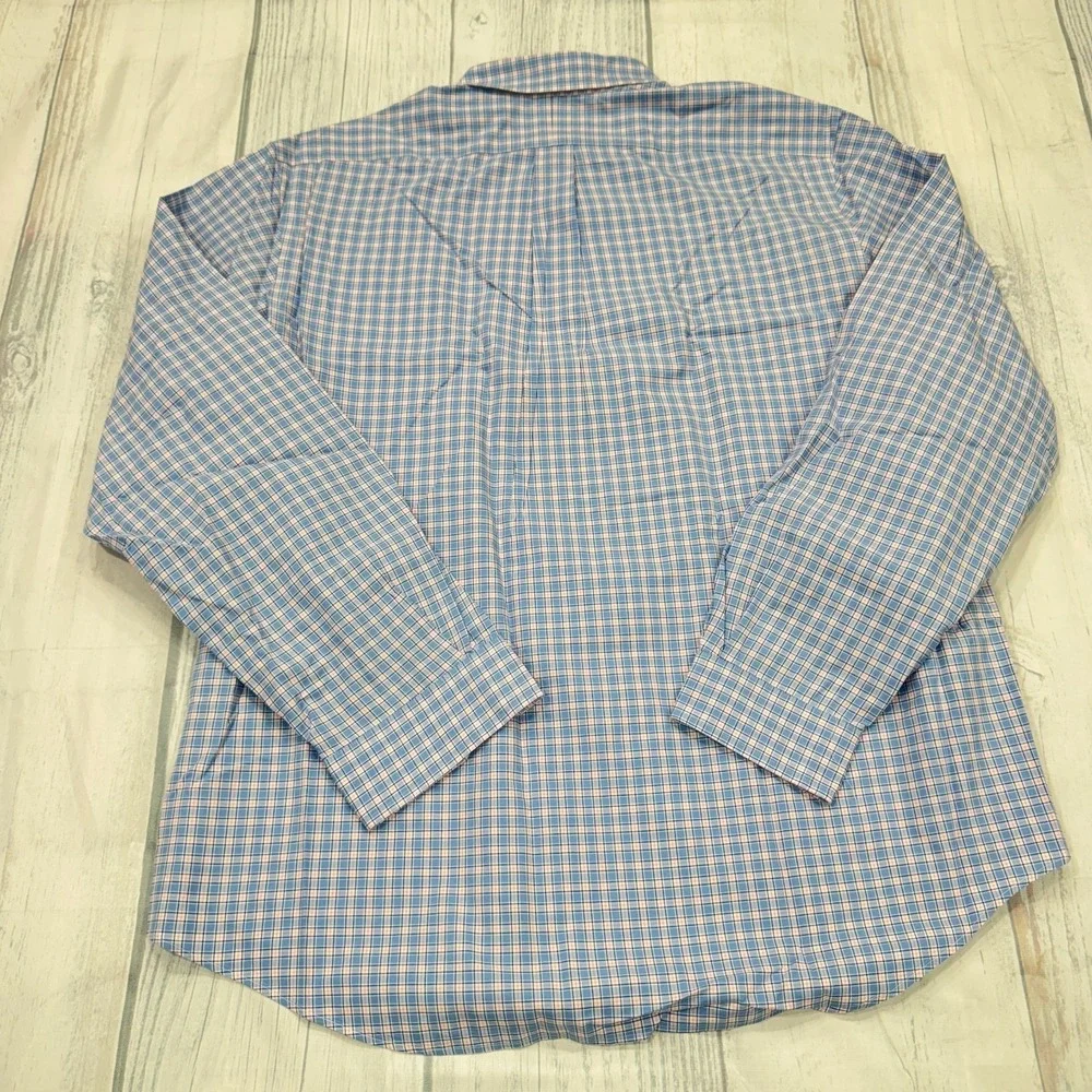 POLO‎ Ralph Lauren Button Down Shirt XL Blue Plaid Pony Cotton Mens